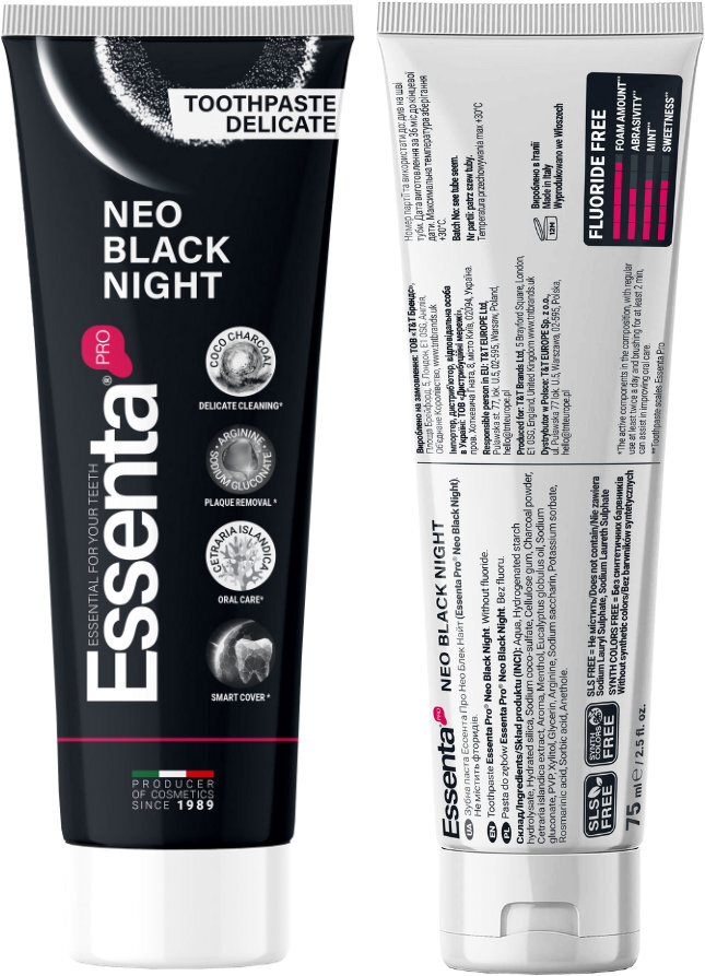 Зубная паста Essenta Pro Neo Black Night 75 мл фото 3