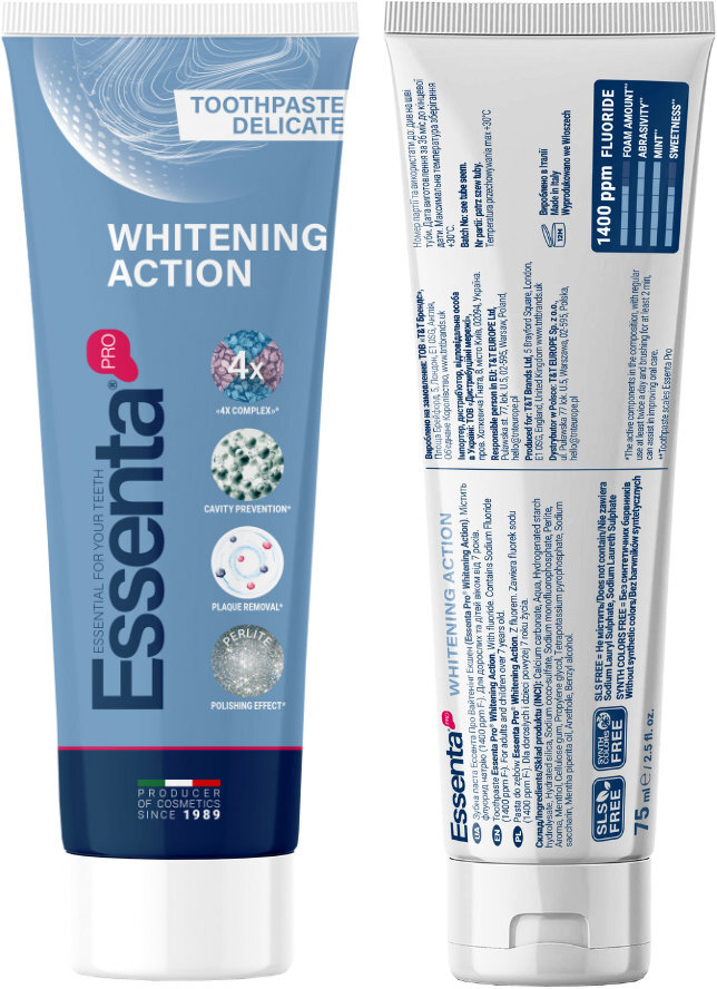 Зубна паста Essenta Pro Whitening Action 75 млфото3