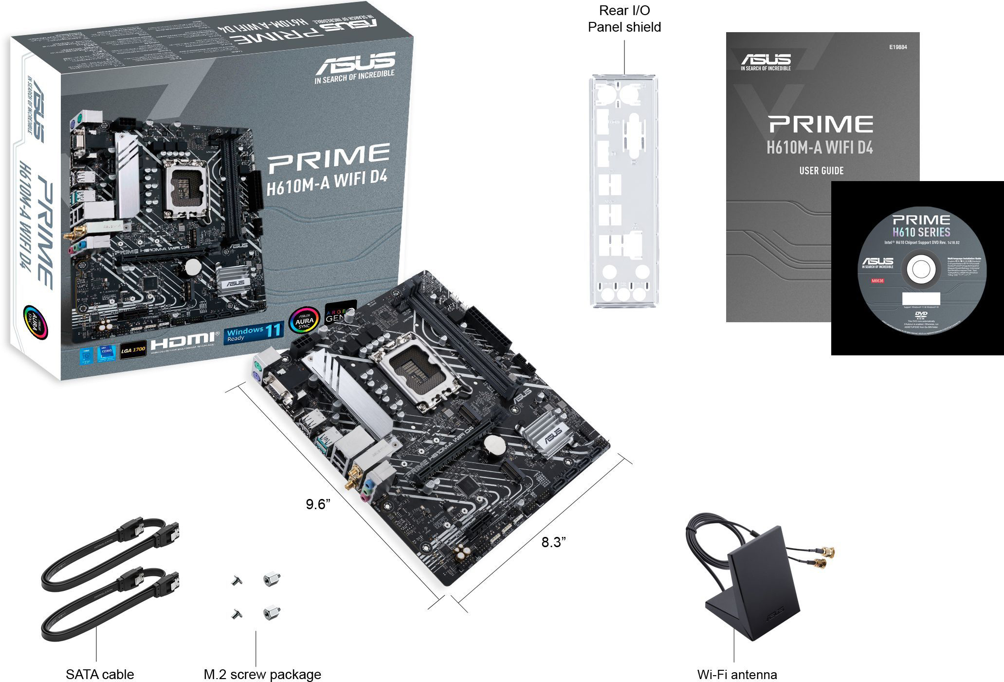 Материнcкая плата ASUS PRIME H610M-A WIFI D4 s1700 (90MB1C80-M0EAY0) фото 