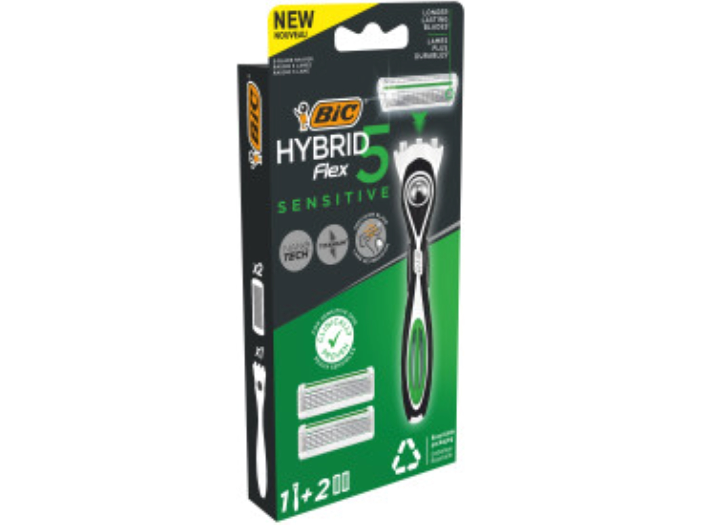 Бритва BIC Flex 5 Hybrid Sensitive з 2 змінними картриджами фото3