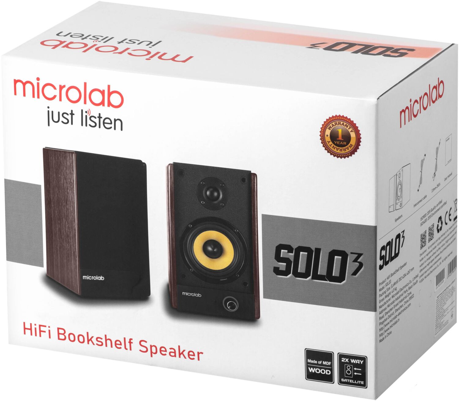 Акустична система MICROLAB SOLO 3 2.0, 40w, mini-jack Brown (SOLO-3BR)фото