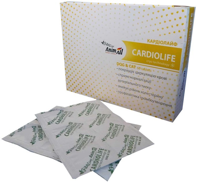 Витамины для кошек и собак AnimAll PhytoLine Cardiolife 60 таб фото 2