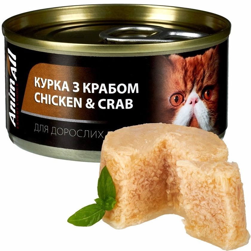 Вологий корм для котів AnimAll курка з крабом 85 гфото2