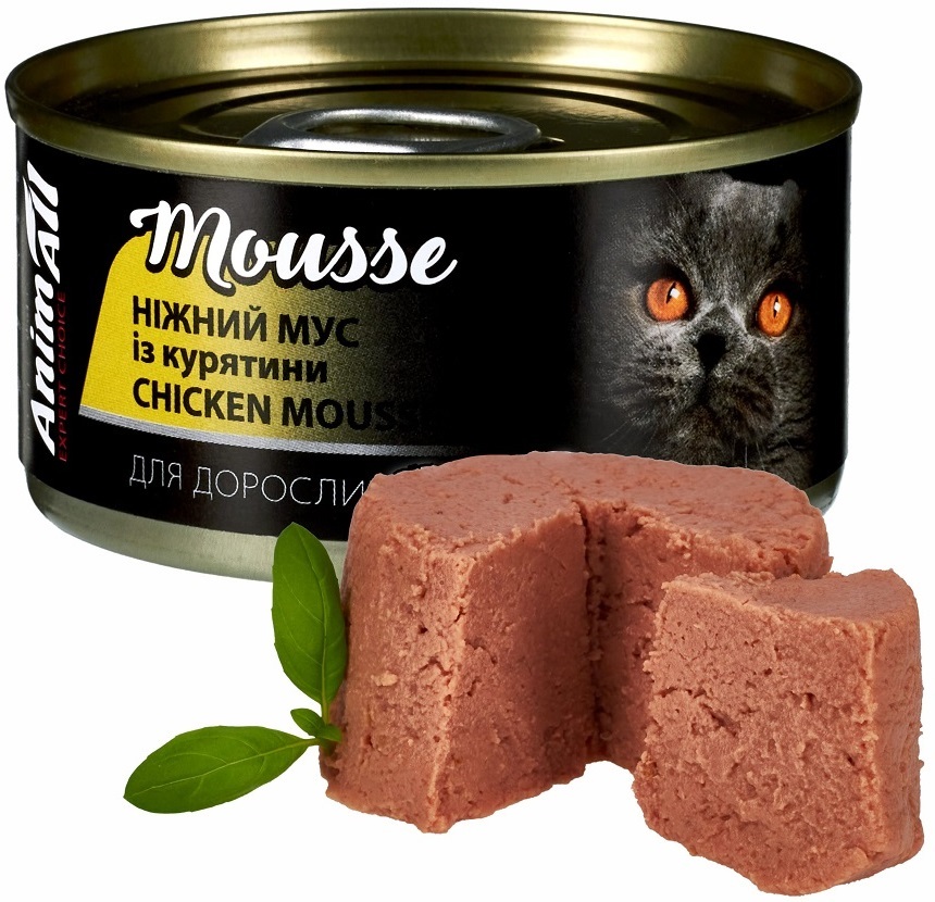 Вологий корм для котів AnimAll ніжний мус із курятини 80 гфото2
