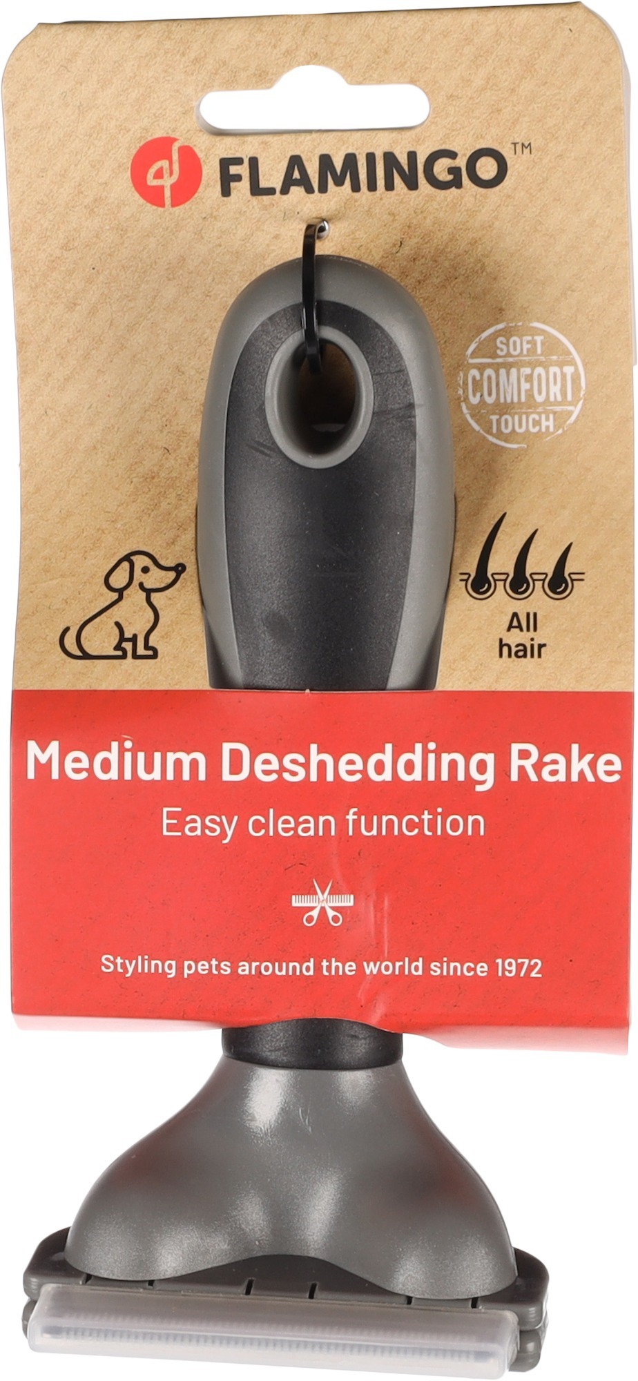 Дешеддер для собак Flamingo для вычесывания шерсти M 16 х 7.8 см фото 3