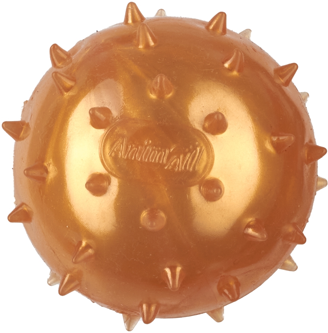 Іграшка AnimAll Fun М’яч шипований з пищалкою 65 мм золотийфото