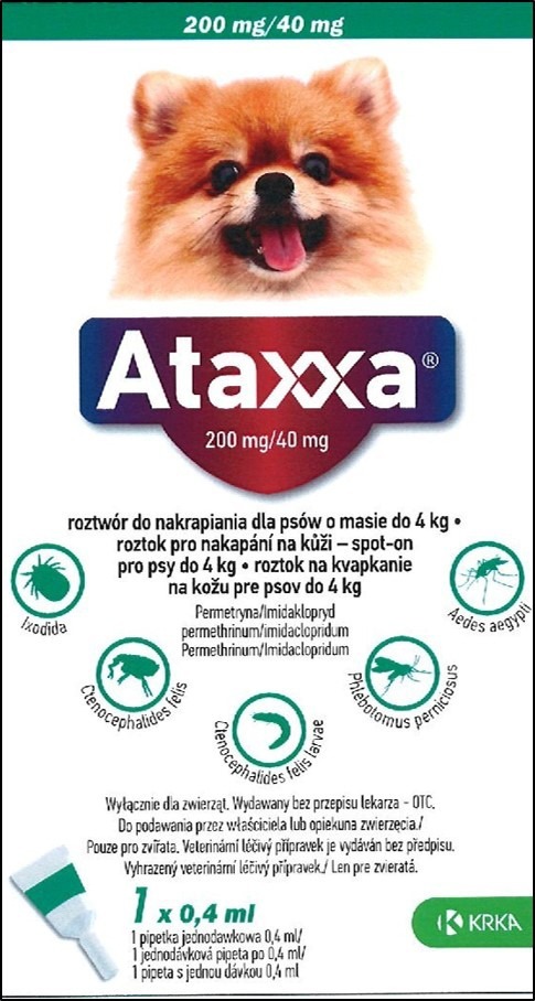 Краплі для собак Ataxxa Spot On 0.4 мл до 4 кгфото2