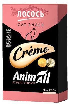 Кремовые лакомства для кошек AnimAll со вкусом лосося 6 х 15 г фото 2