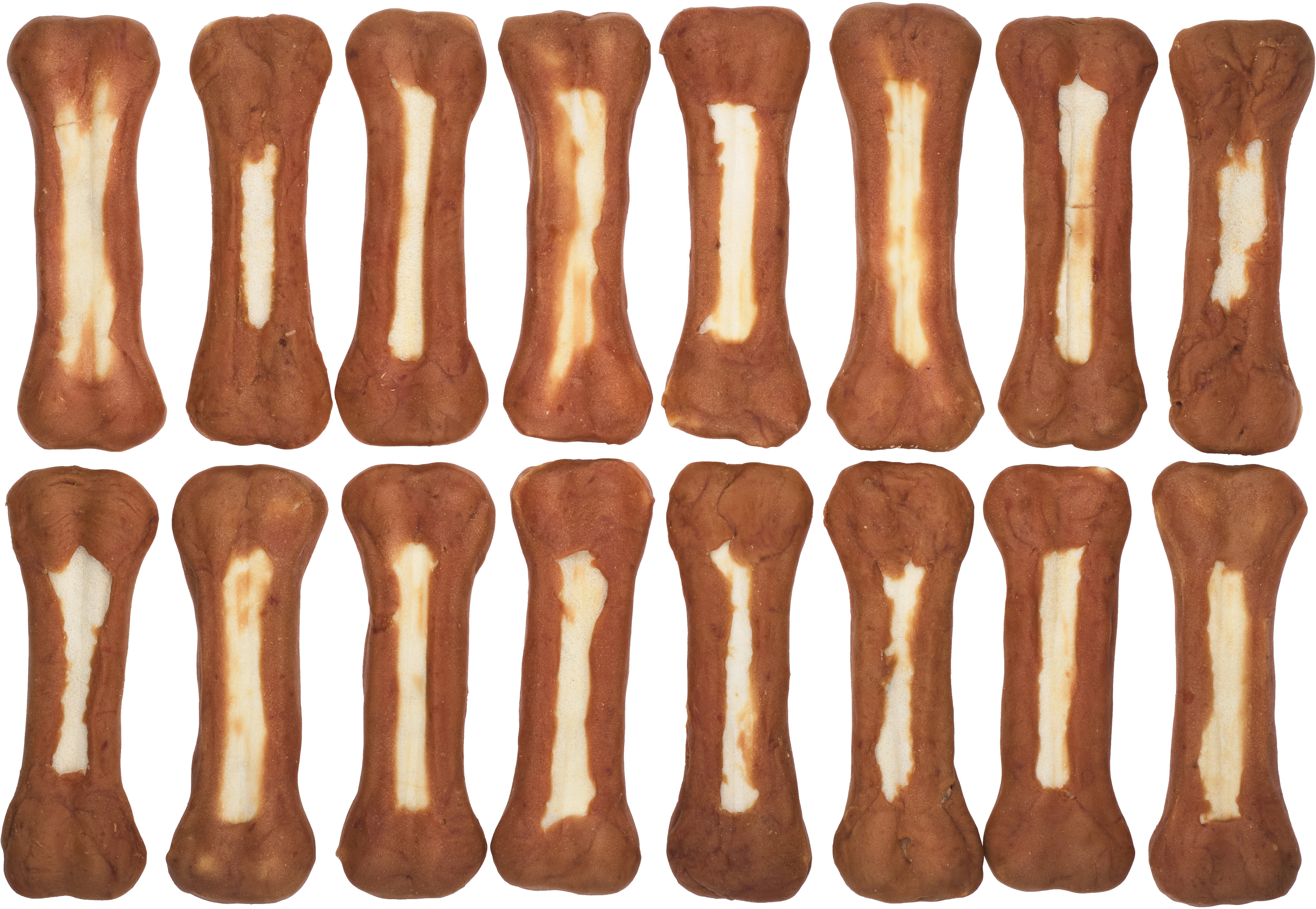 Ласощі жувальні кістки для собак Flamingo з м’ясом кролика 15 см 16 шт 1.6 кгфото