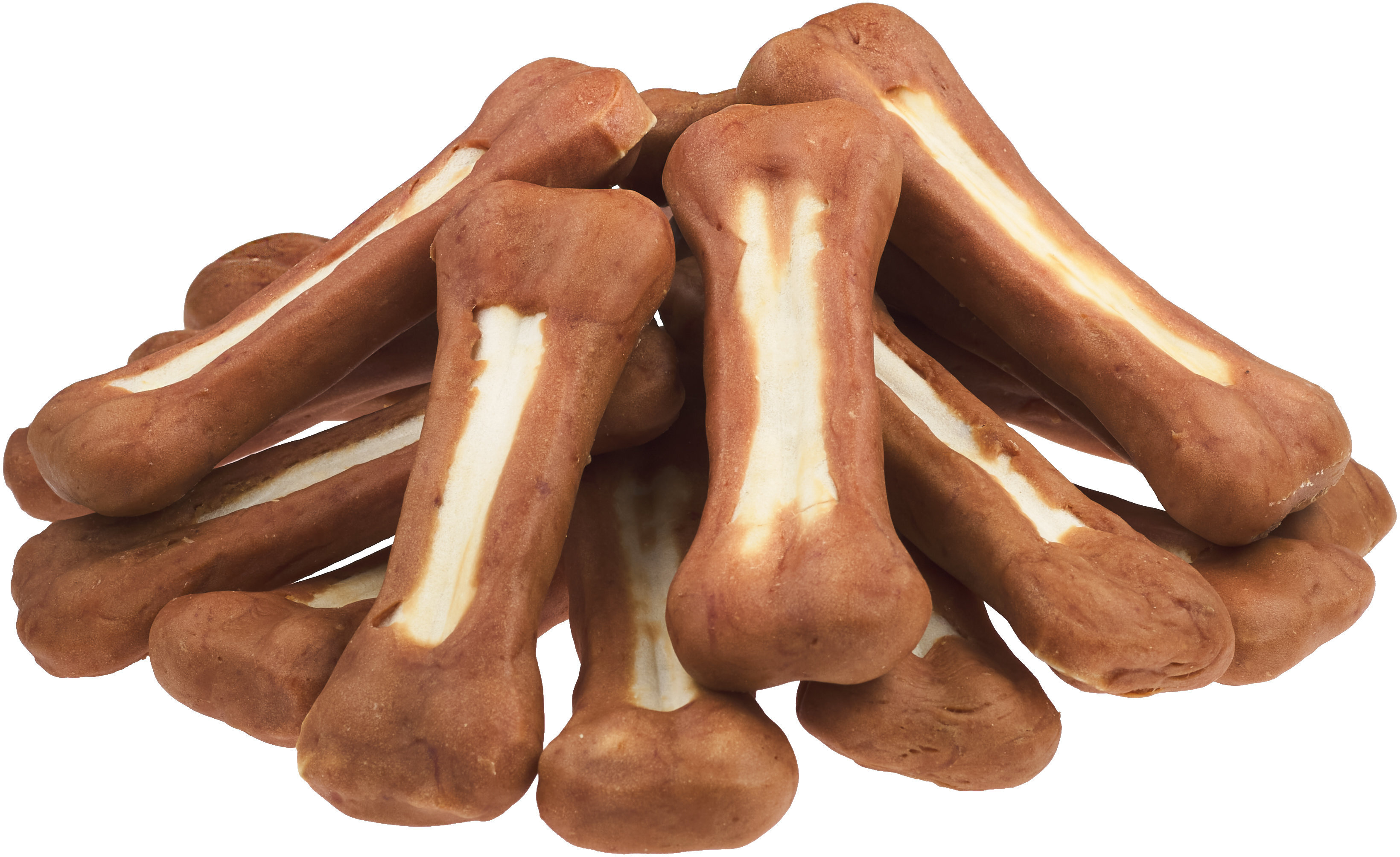 Ласощі жувальні кістки для собак Flamingo з м’ясом кролика 15 см 16 шт 1.6 кгфото