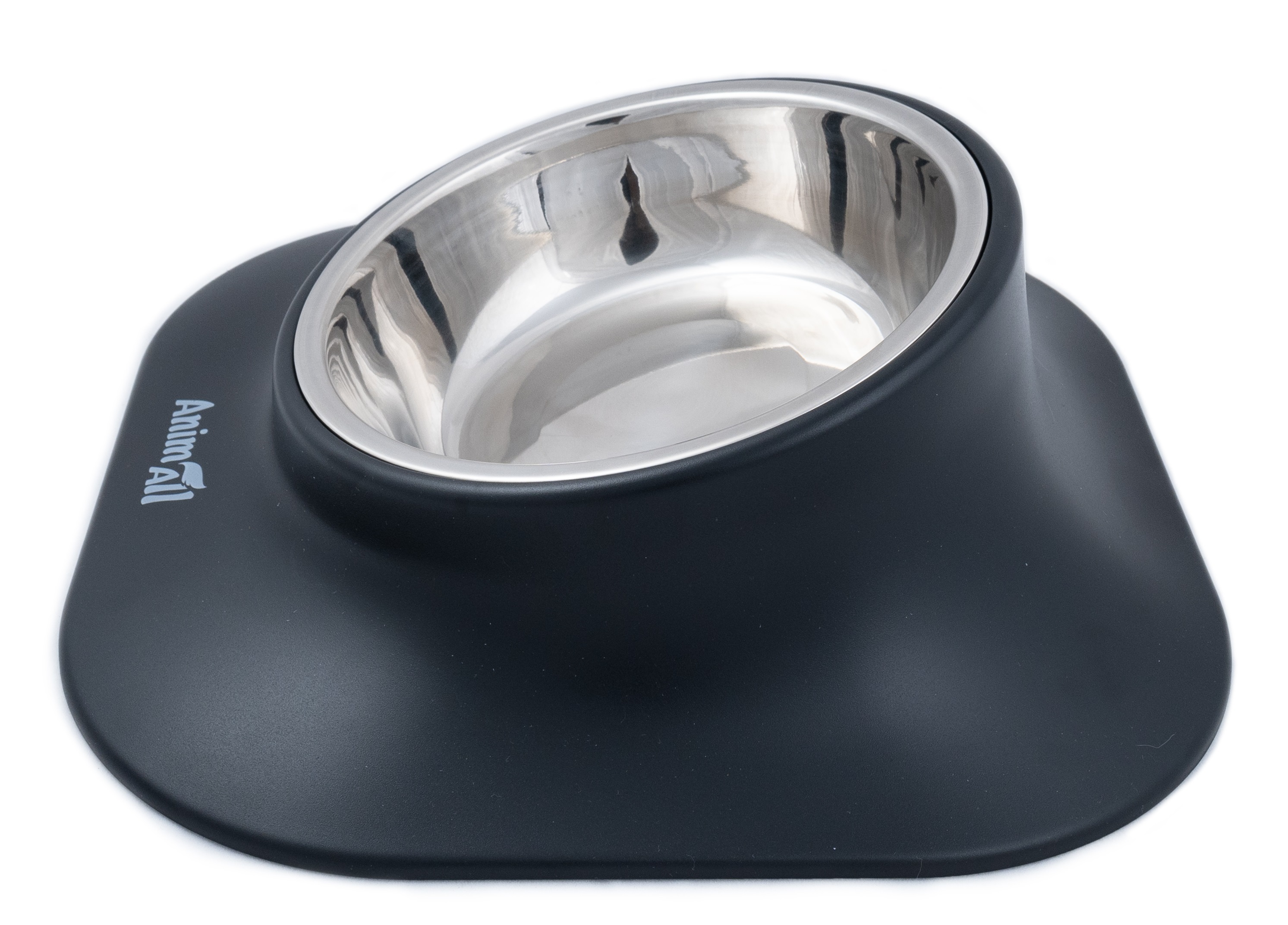 Миска AnimAll металева чорна 420 мл на підставціфото2