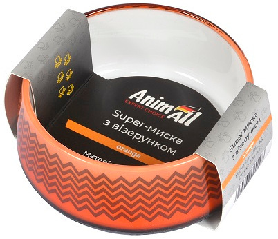 Миска для собак AnimAll Super з візерунком 300 мл помаранчевафото2