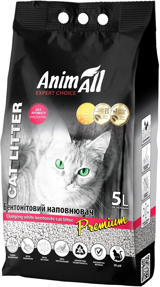 Наполнитель AnimAll Бентонитовый белый 5 л без аромата фото 2