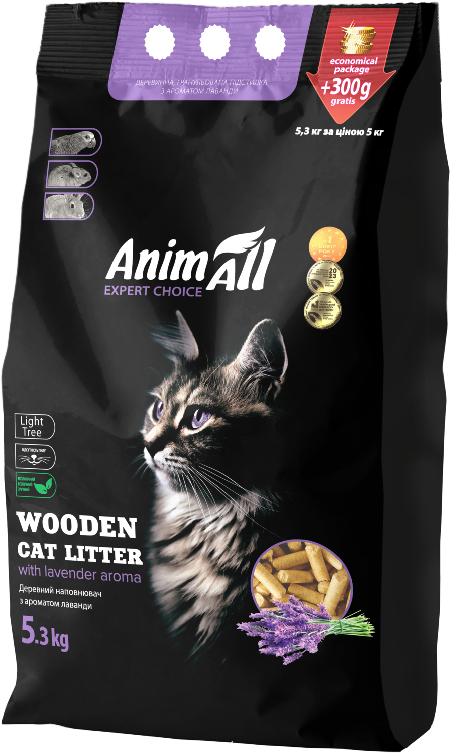 Наполнитель AnimAll древесный 5,3 кг с ароматом лаванды фото