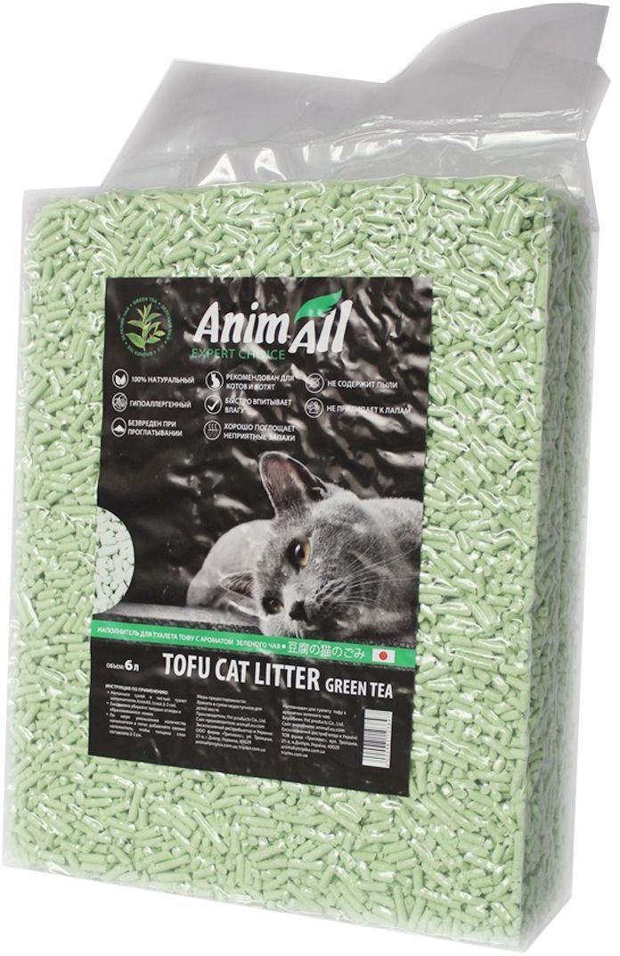 Наповнювач AnimAll Тофу зелений чай 2,6 кг/6 літрівфото3