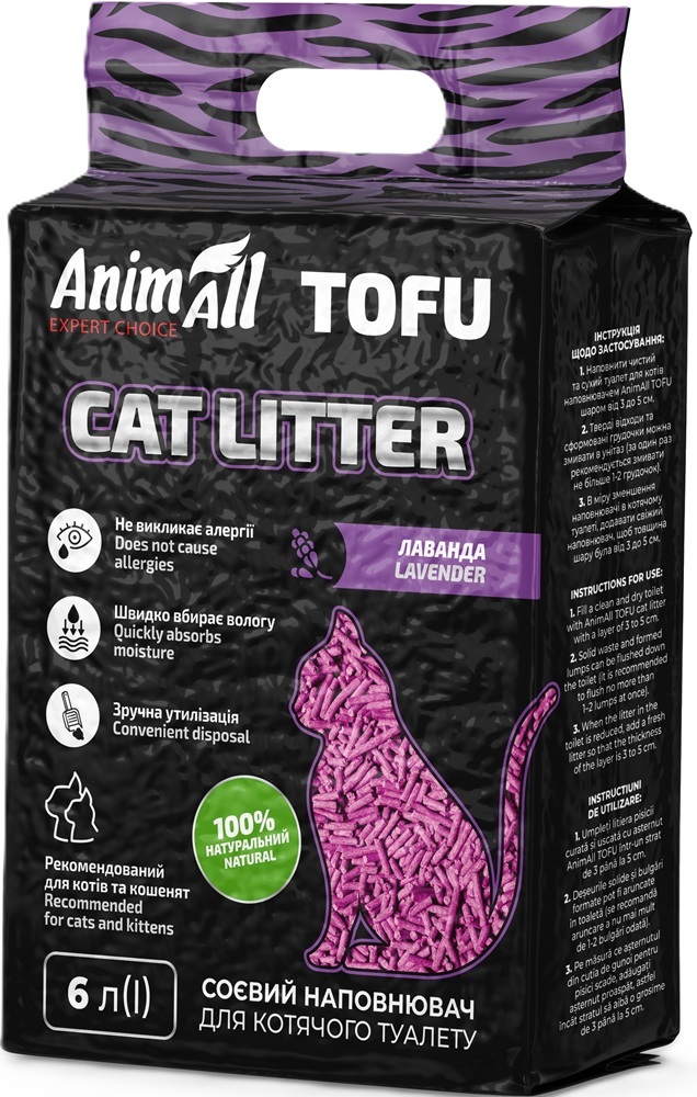 Наповнювач AnimAll Тофу Лаванда 2,6 кг/6 літрівфото
