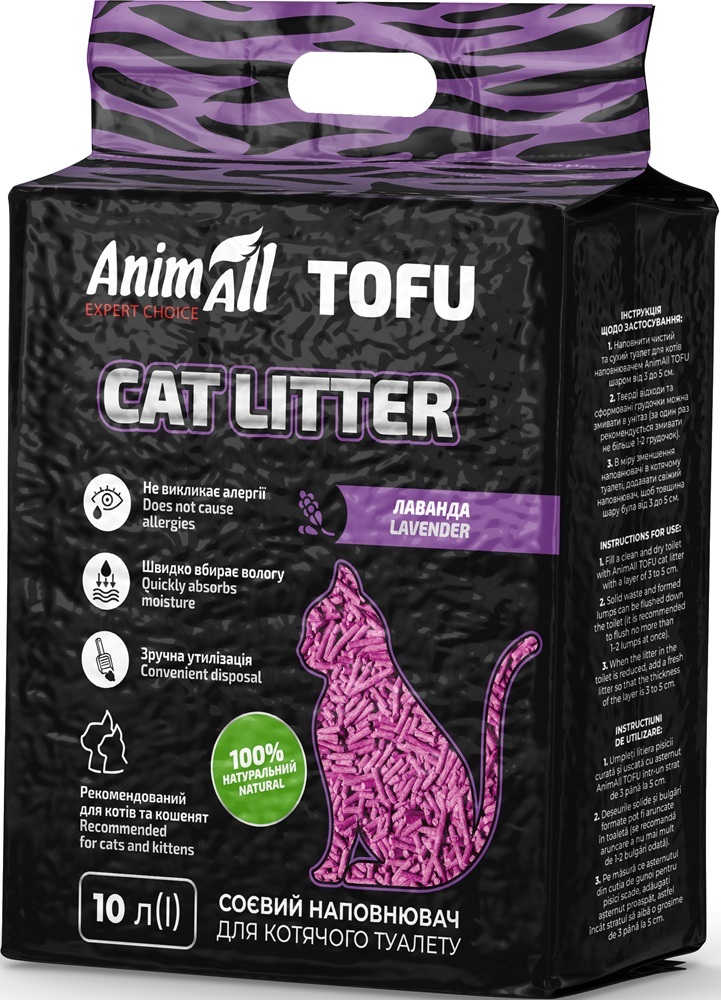 Наполнитель AnimAll Тофу Лаванда 4,66 кг/10 литров фото 