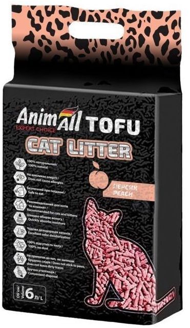 Наповнювач AnimAll Тофу Персик 2,6 кг/6 літрівфото2