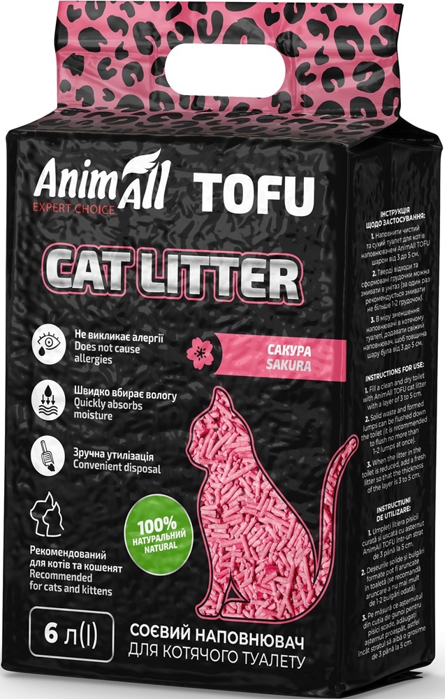 Наповнювач AnimAll Тофу Сакура 2,6 кг/6 літрівфото