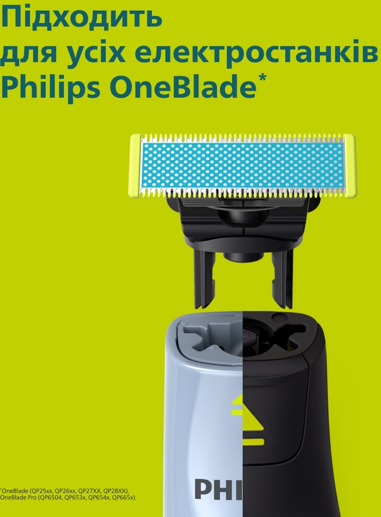 Змінні леза PHILIPS OneBlade QP235/50 (3 шт) для надчутливої шкірифото4