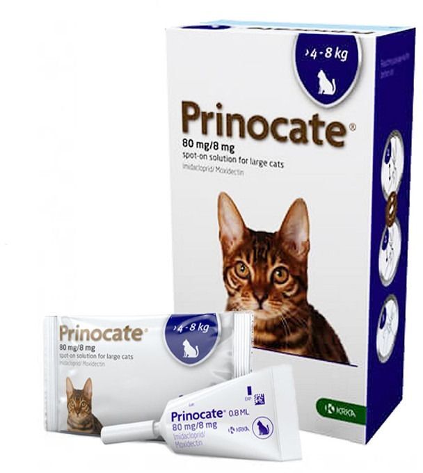 Прінокат для котів 4-8 кг 80/8 мг 3 піпеткифото2