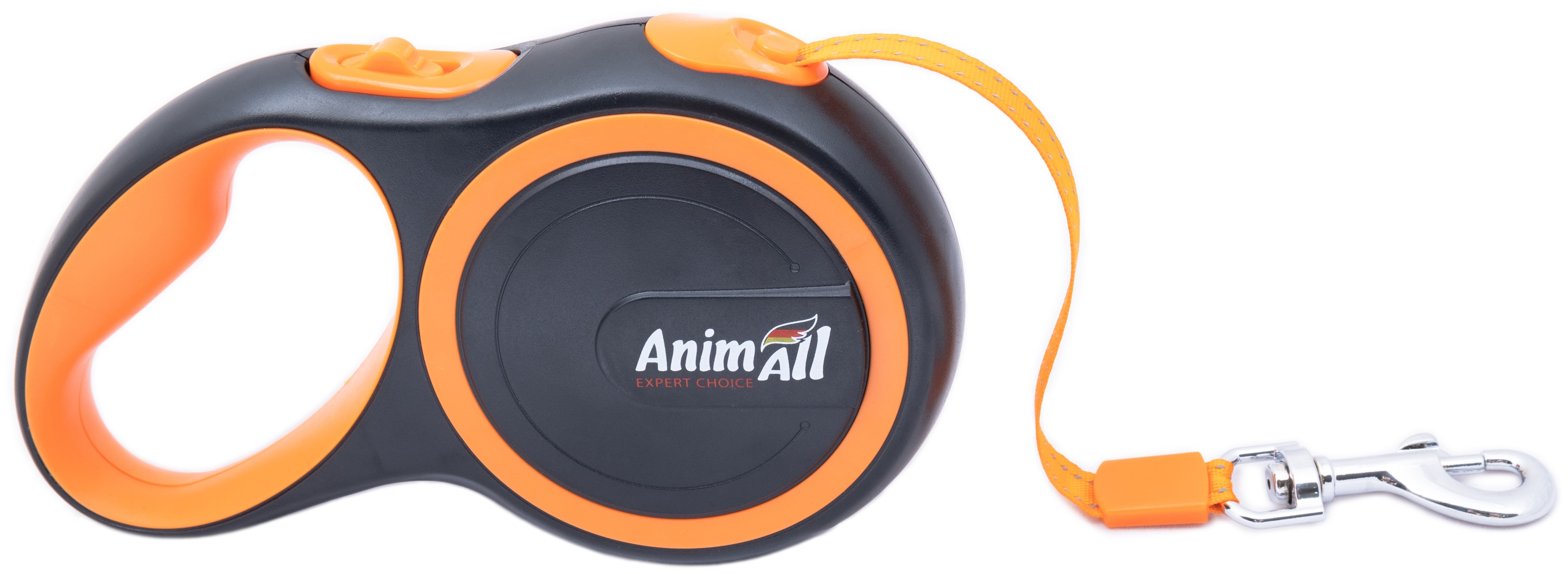 Рулетка-повідець AnimAll до 15 кг/3 метра S помаранчевий-чорнийфото4