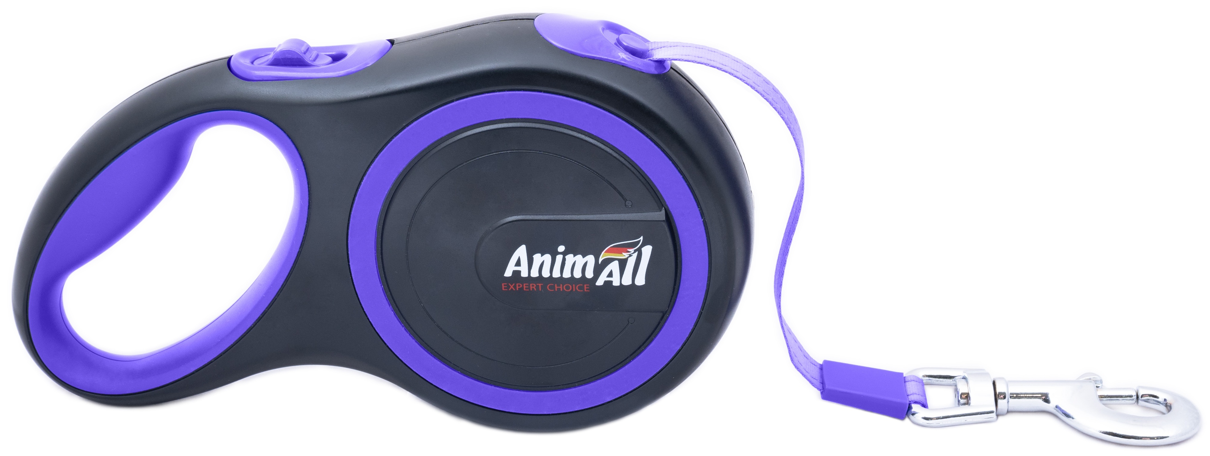 Рулетка-повідець AnimAll до 25 кг/5 метрів М фіолетовий-чорнийфото4