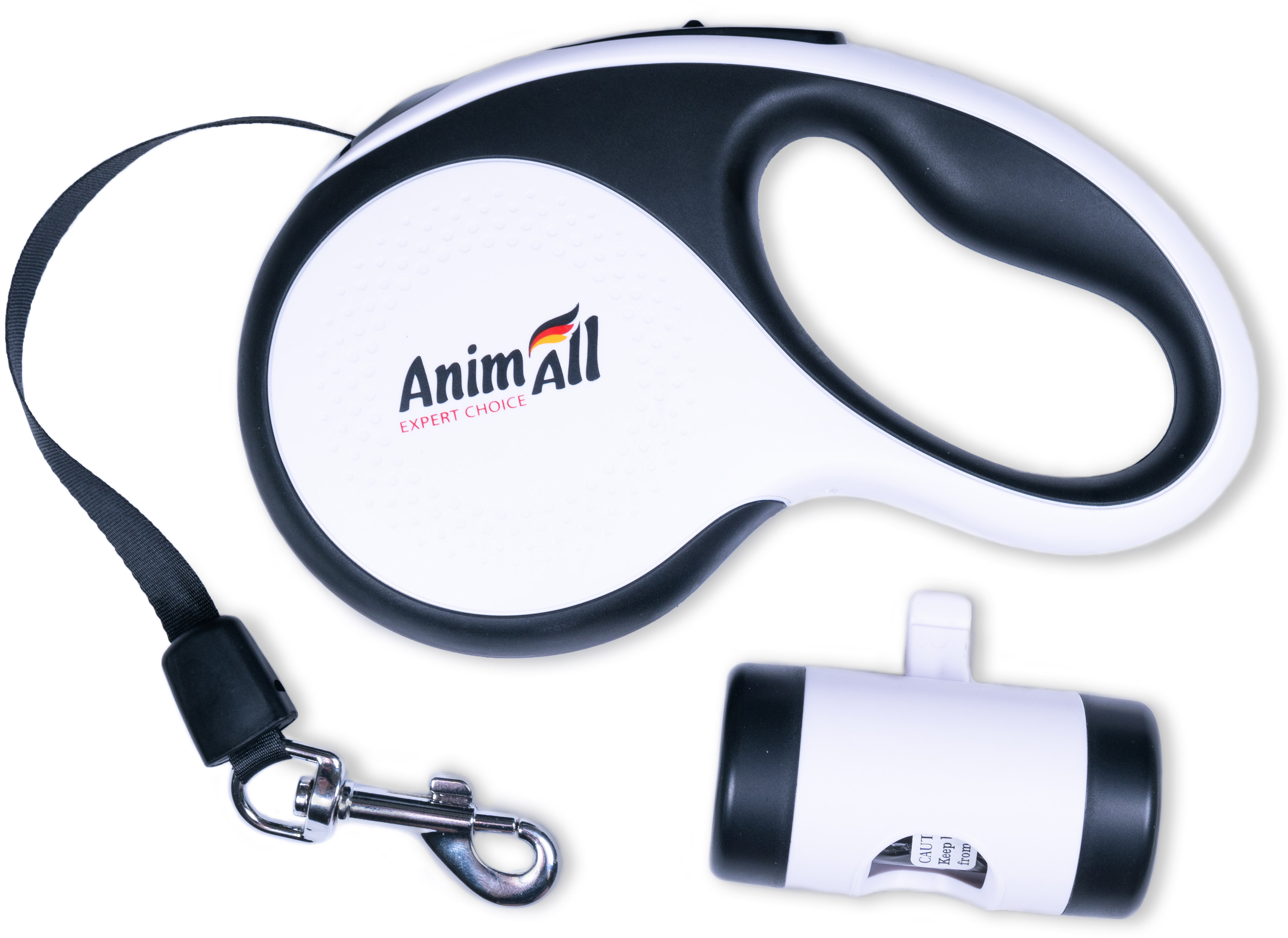 Рулетка-повідець AnimAll з диспенсером L до 50 кг/5 метрів біла MS7016-Bфото2