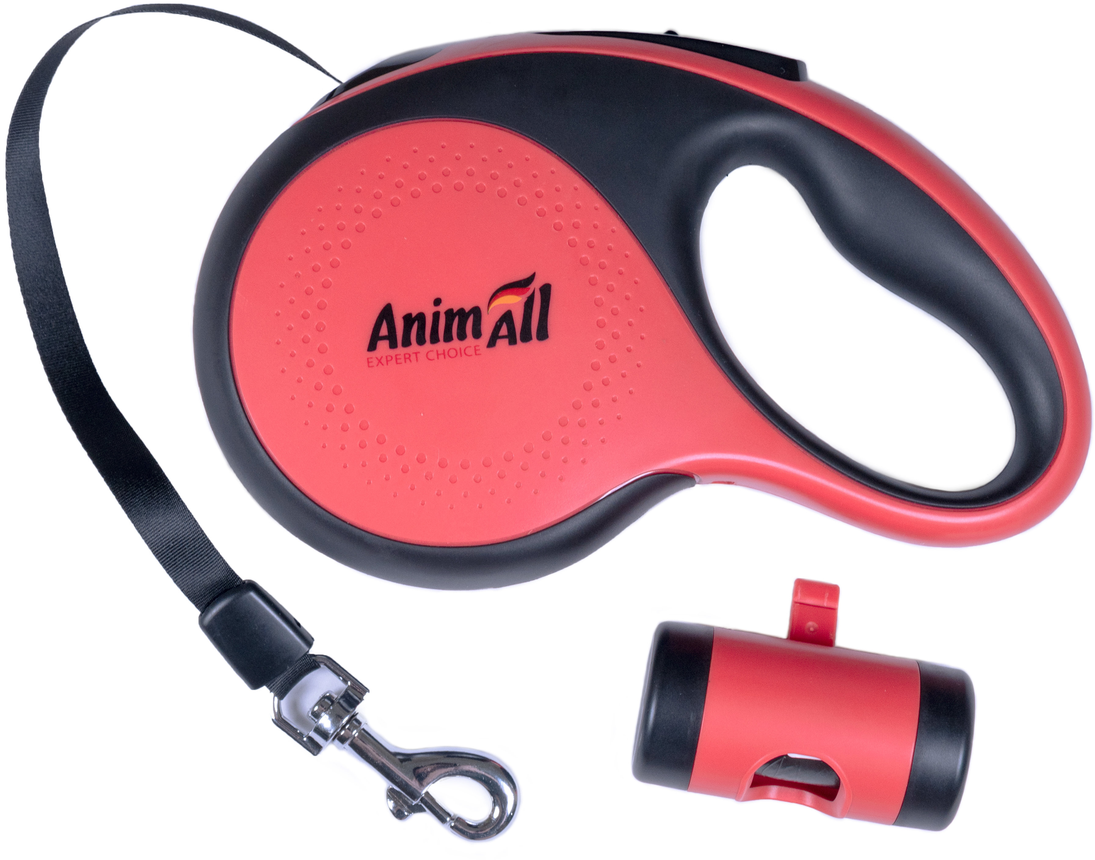 Рулетка-повідець AnimAll з диспенсером L до 50 кг/5 метрів червона MS7016-Bфото2
