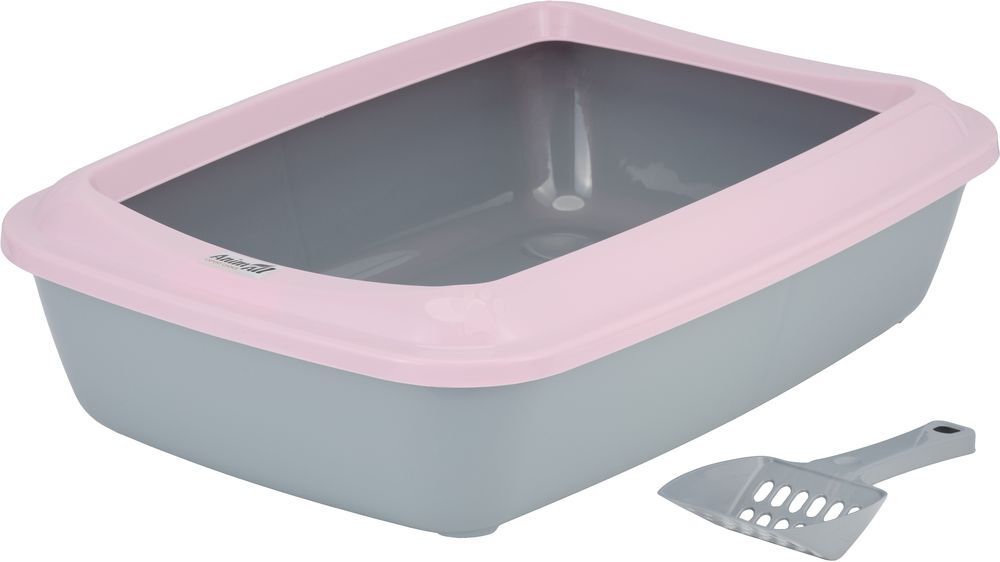 Туалет для кошек AnimAll фиолетовый с лопаткой CNR-106 50x37x13.5 см фото 