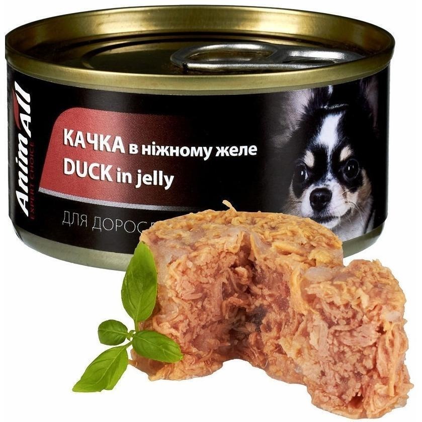 Упаковка влажного корма для собак AnimAll утка в нежном желе 4х85 г фото 2