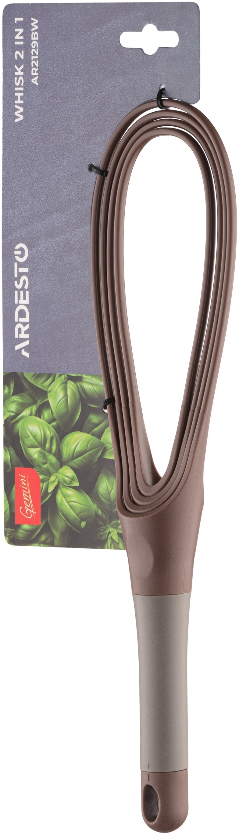 Вінчик 2 в 1 ARDESTO Gemini, 29см, пластик, коричневийфото