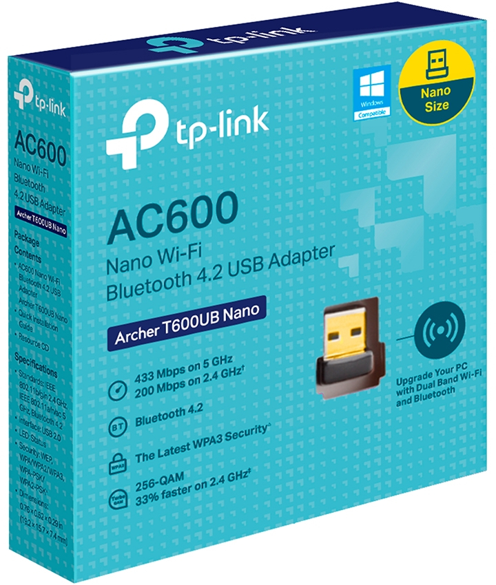 WiFi-адаптер TP-LINK Archer T600UB nano AC600, USB, BT4.2 (ARCHER-T600UB-NANO) фото 2