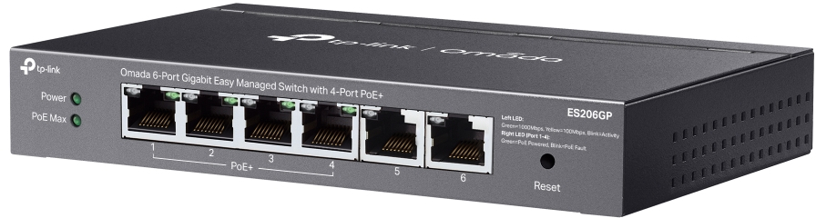 Коммутатор TP-LINK ES206GP 6xGE (4xPoE), 65W, WebSmart (ES206GP) фото 2
