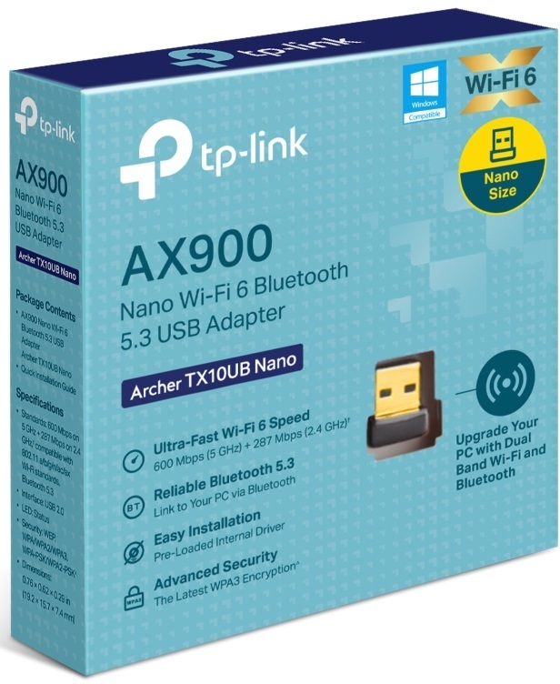 WiFi-адаптер TP-LINK Archer TX10UB nano AX900, USB, BT5.3 (ARCHER-TX10UB-NANO) фото 6