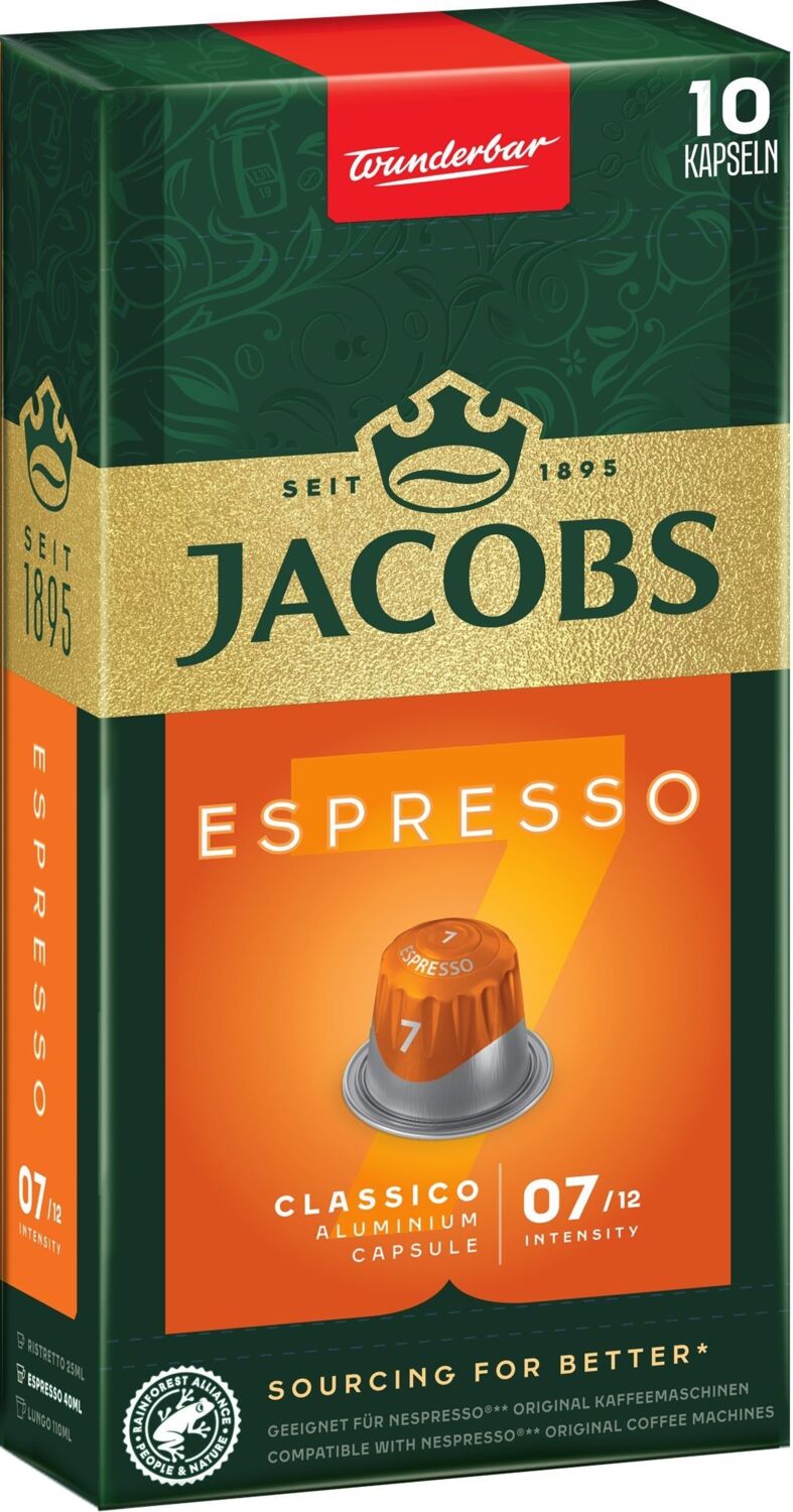 Кофе Jacobs капсулы Espresso Classico, купаж арабика/робуста, 10шт, Nespresso фото