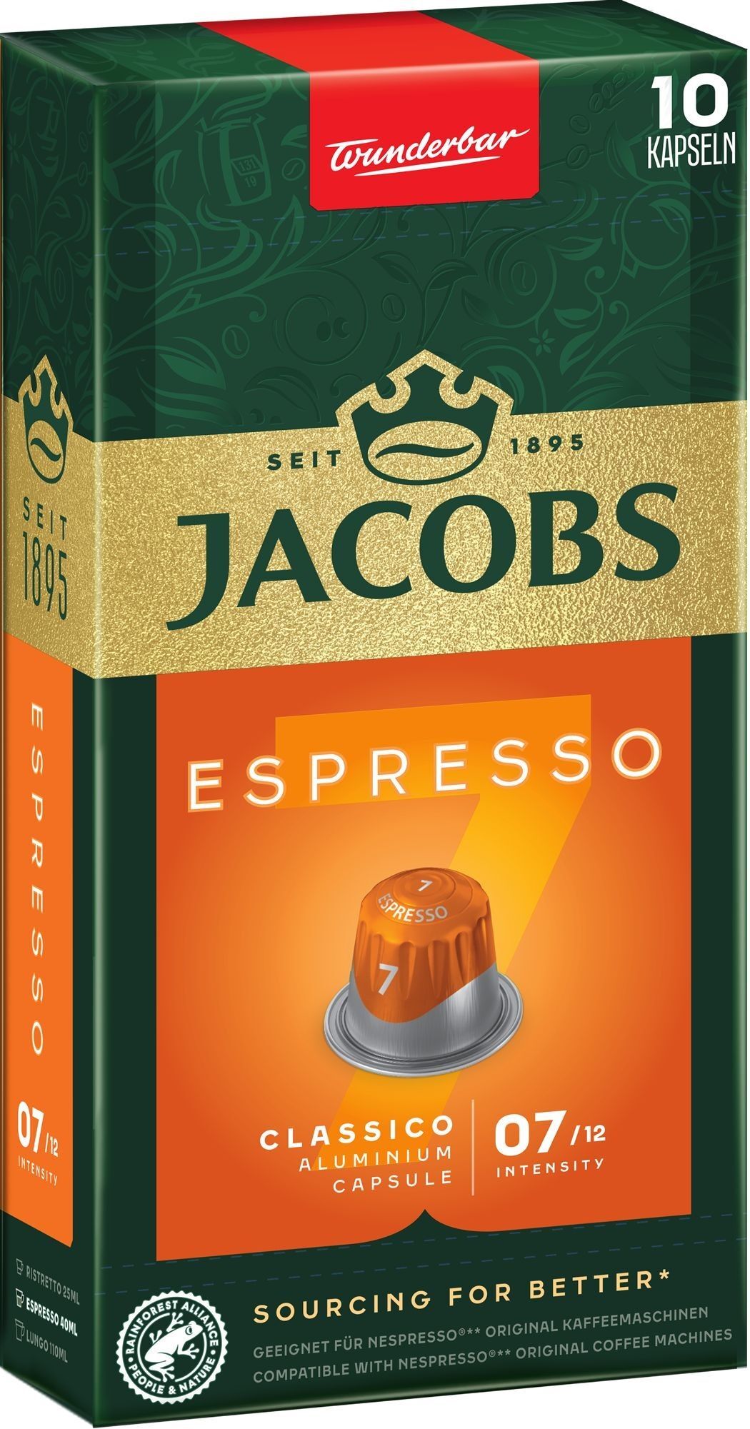Кофе Jacobs капсулы Espresso Classico, купаж арабика/робуста, 10шт, Nespresso фото 2