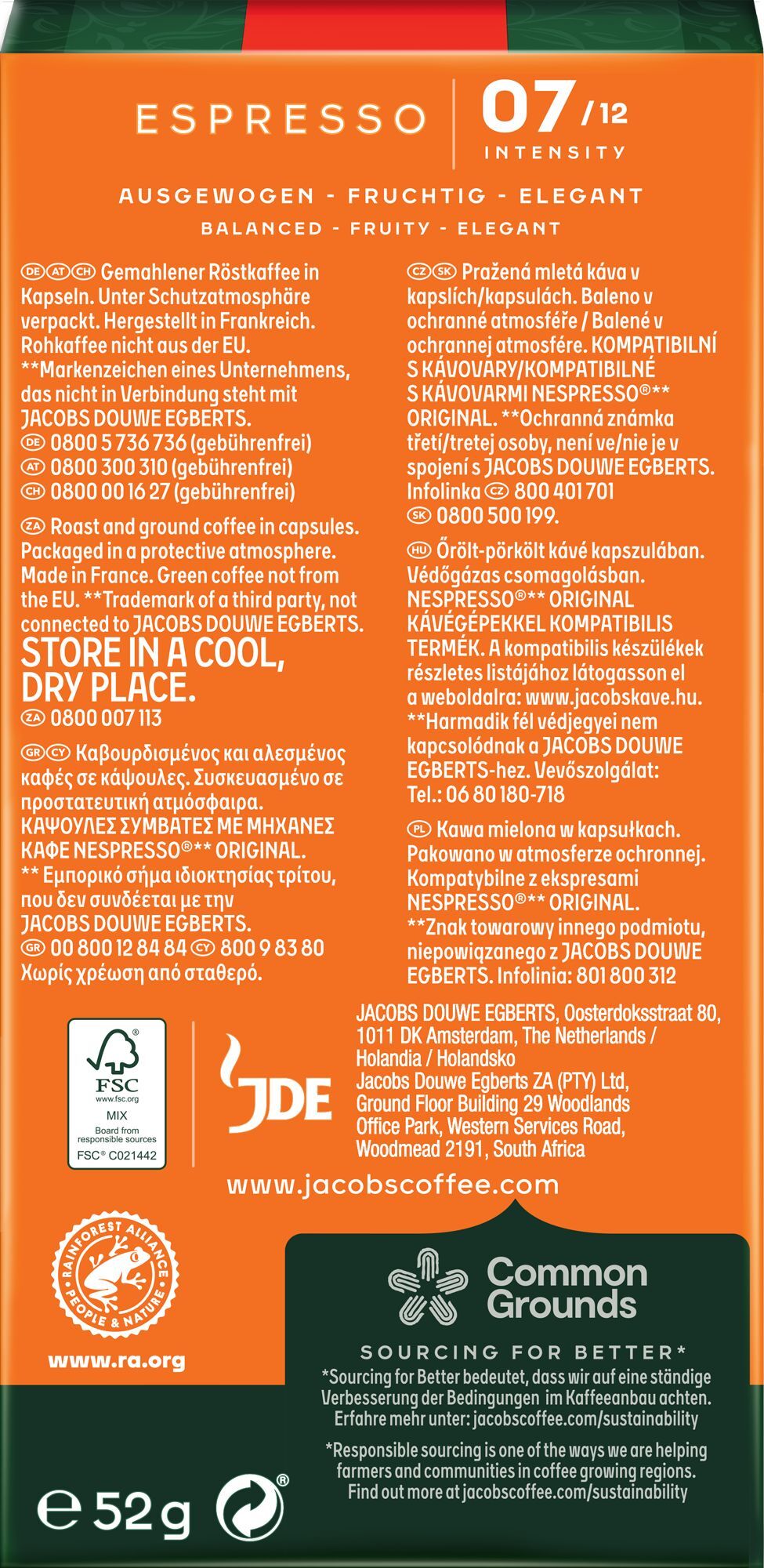 Кофе Jacobs капсулы Espresso Classico, купаж арабика/робуста, 10шт, Nespresso фото 3