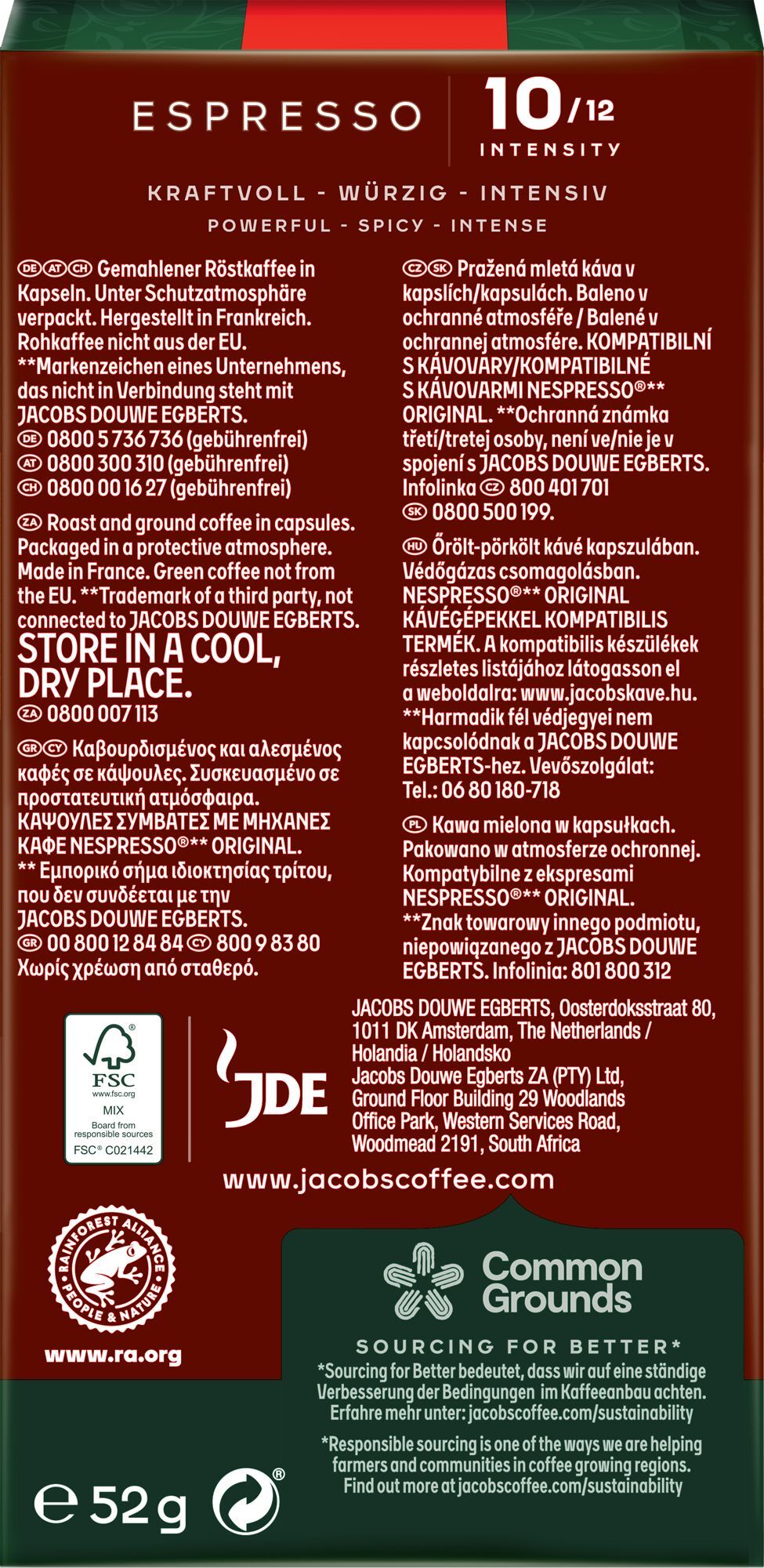 Кофе Jacobs капсулы Espresso Intenso, купаж арабика/робуста, 10шт, Nespresso фото 3