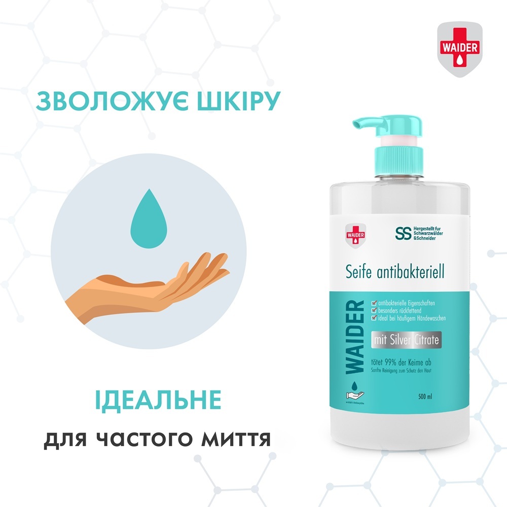 Жидкое мыло Waider антибактериального действия 0.5л фото 4