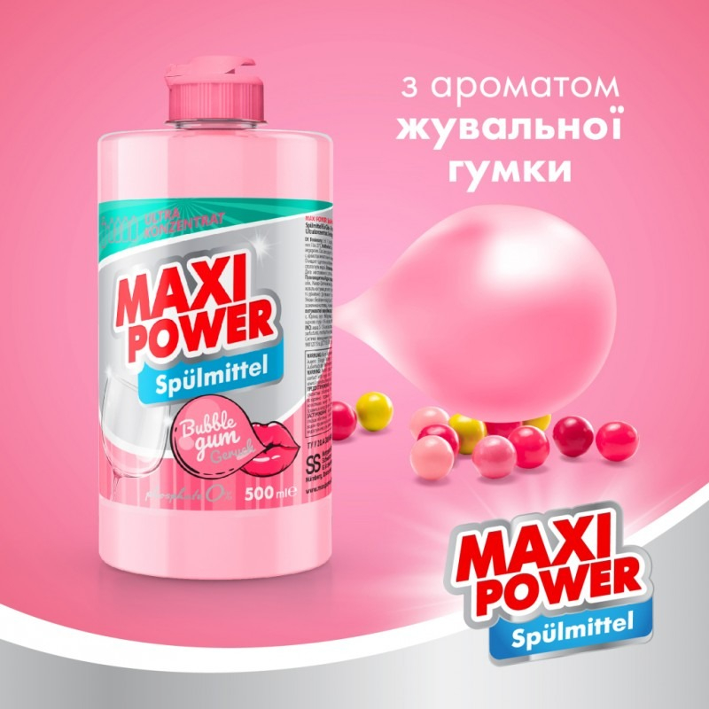 Засіб для миття посуду Maxi Power Бабл Гам 500 млфото2