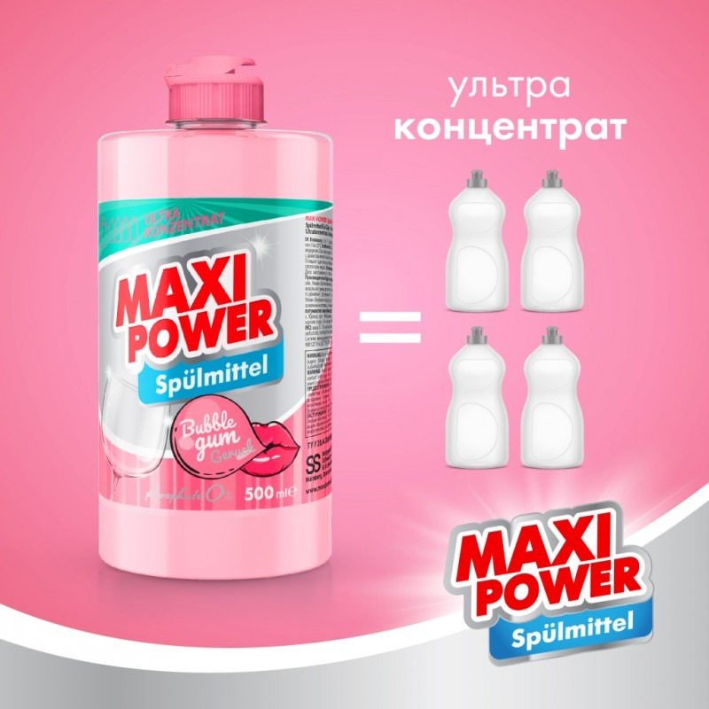 Засіб для миття посуду Maxi Power Бабл Гам 500 млфото4