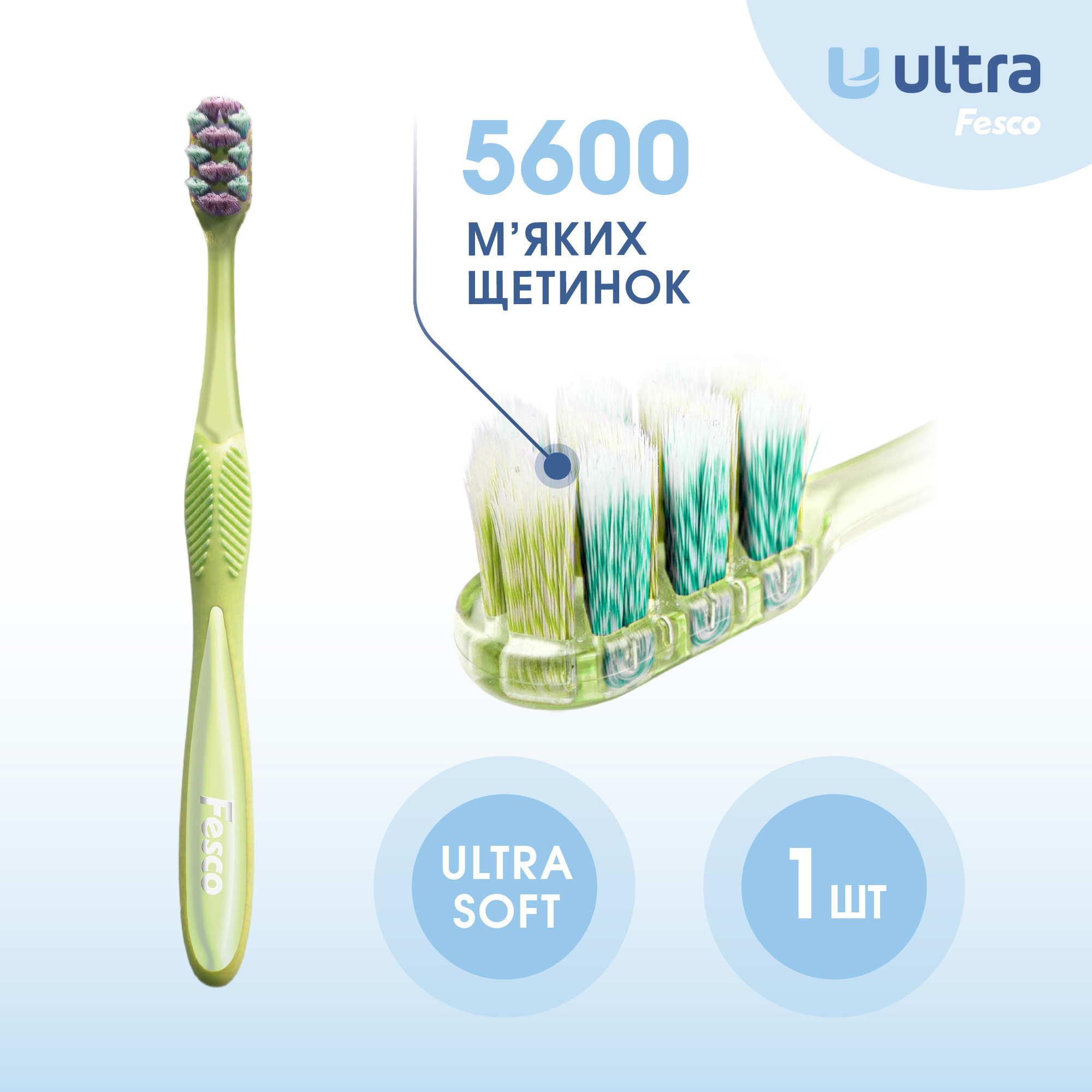 Зубная щетка Fesco Ultra Multibrush салатовая фото 3