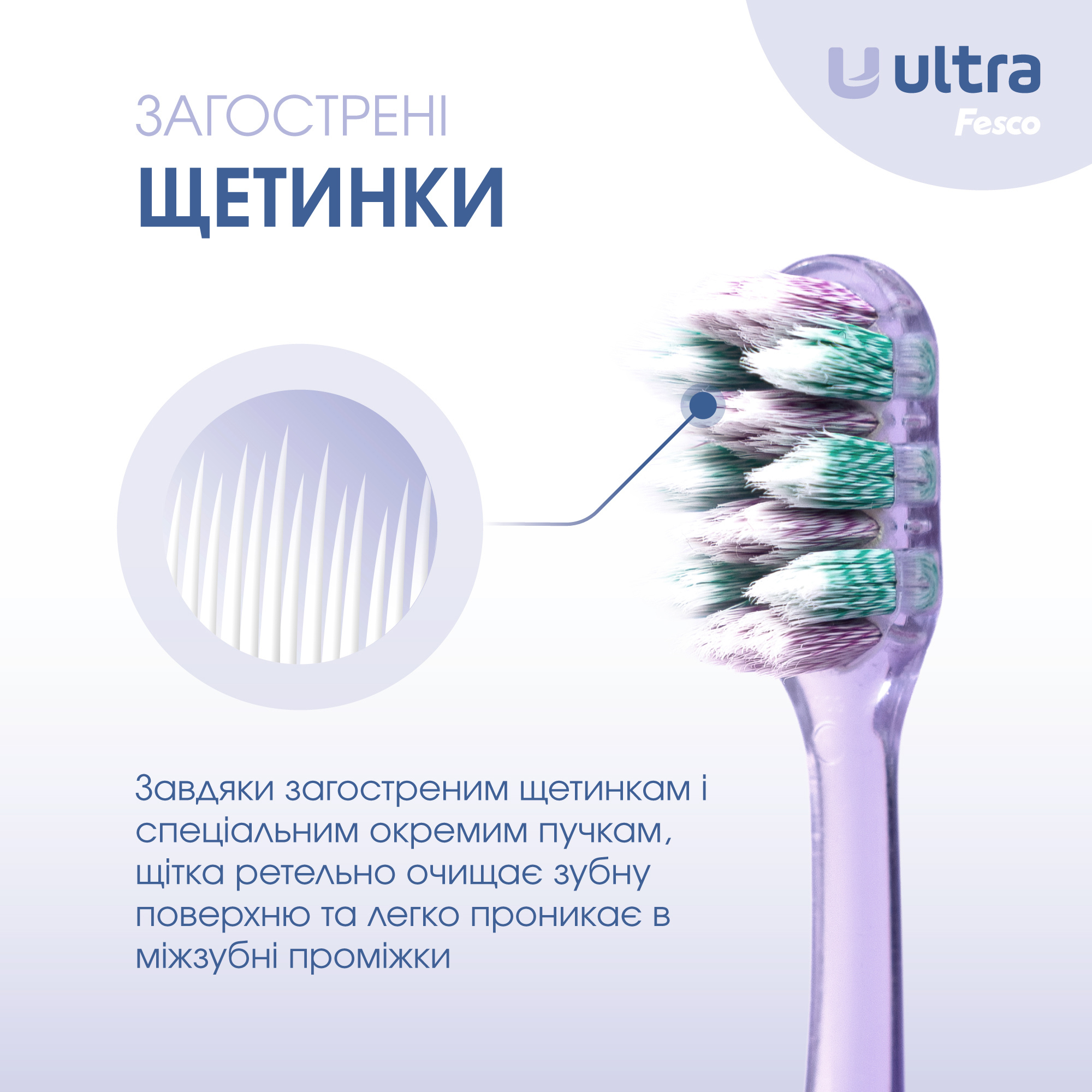Зубная щетка Fesco Ultra Multibrush фиолетовая фото 4