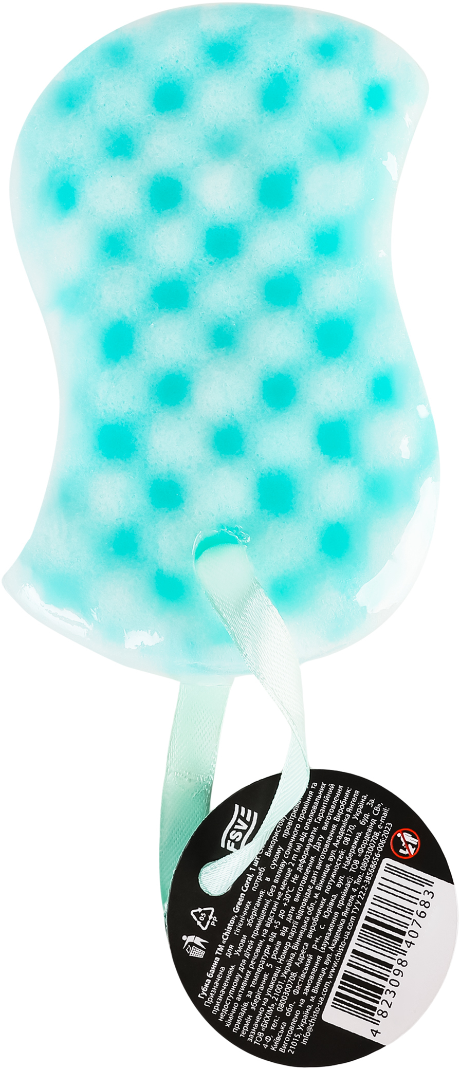 Губка банная Chisto Green Coral фото 2