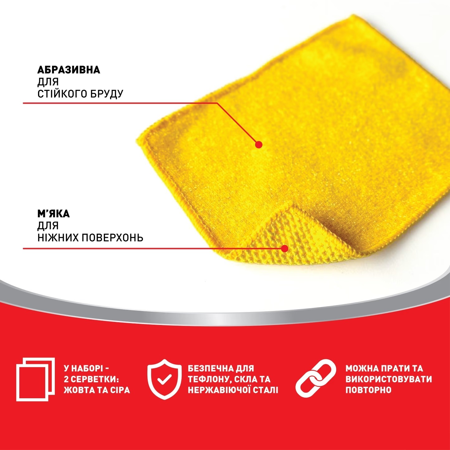 Салфетки абразивные Chisto Dual Clean 2 шт фото 