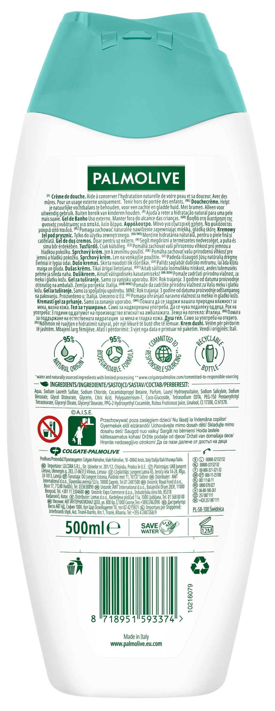 Гель для душа Palmolive Naturals Smoothies Бархатная ежевика 500 мл фото 2