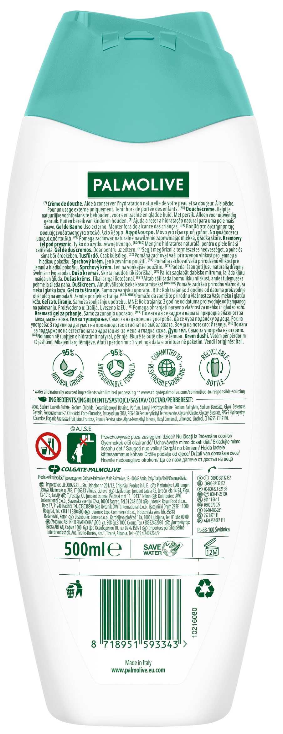 Гель для душа Palmolive Naturals Smoothies Освежающий персик 500 мл фото 