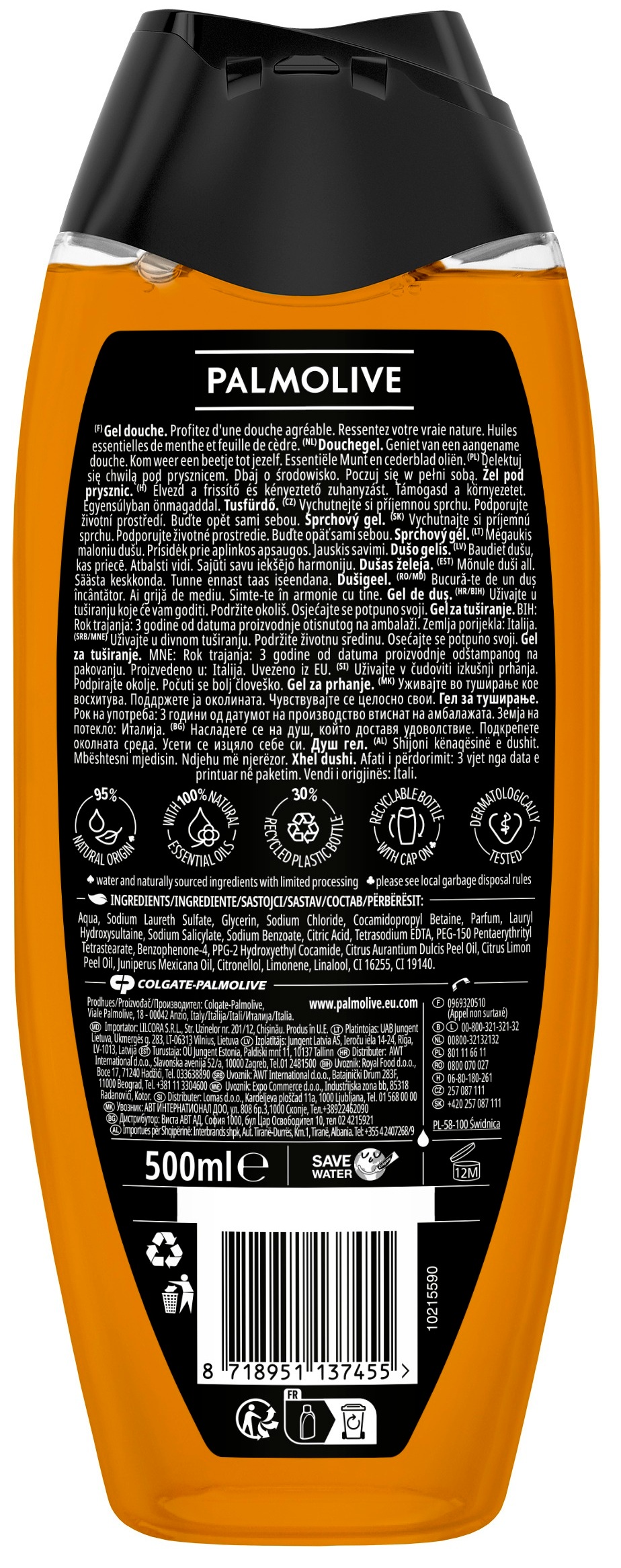 Гель для душа Palmolive Citrus Charge Man 500 мл фото2