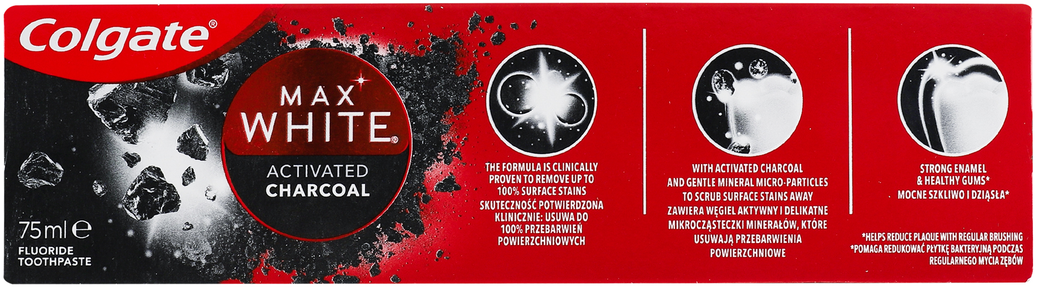 Зубная паста Colgate Max White Activated Charcoal 75 мл фото 3